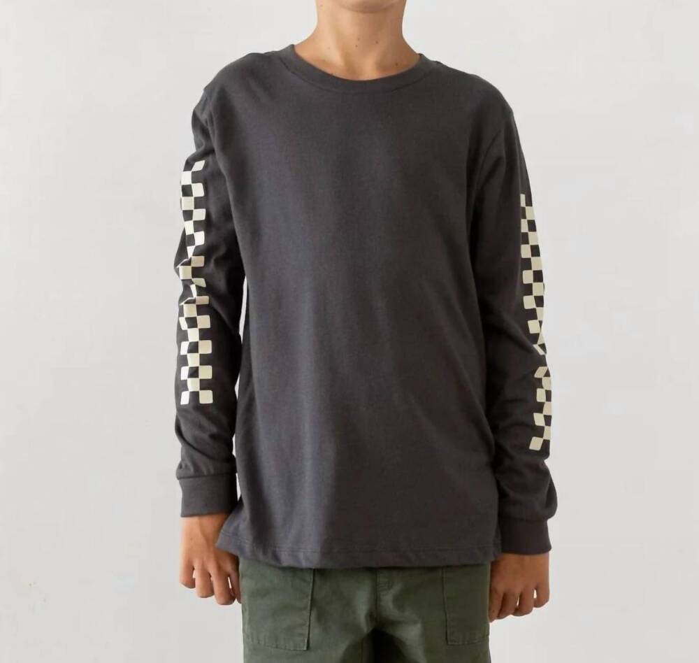 NEW TINY WHALES long sleeve surfing rodeo tee in faded black